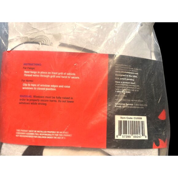 The Original Devil Auto Outfits Set With 2 Devil Horns1 Fang Car Decoration - Picture 4 of 4